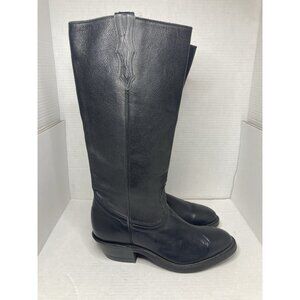 Men's Boulet Black Deertanned Stove Pipe Cowboy Boot 9005 Sz 8